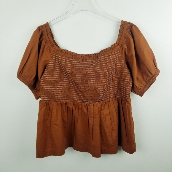 🍁Old Navy #418410 Off-The-Shoulder Smocked Babydoll Swing Blouse NWT size XL - Picture 5 of 7